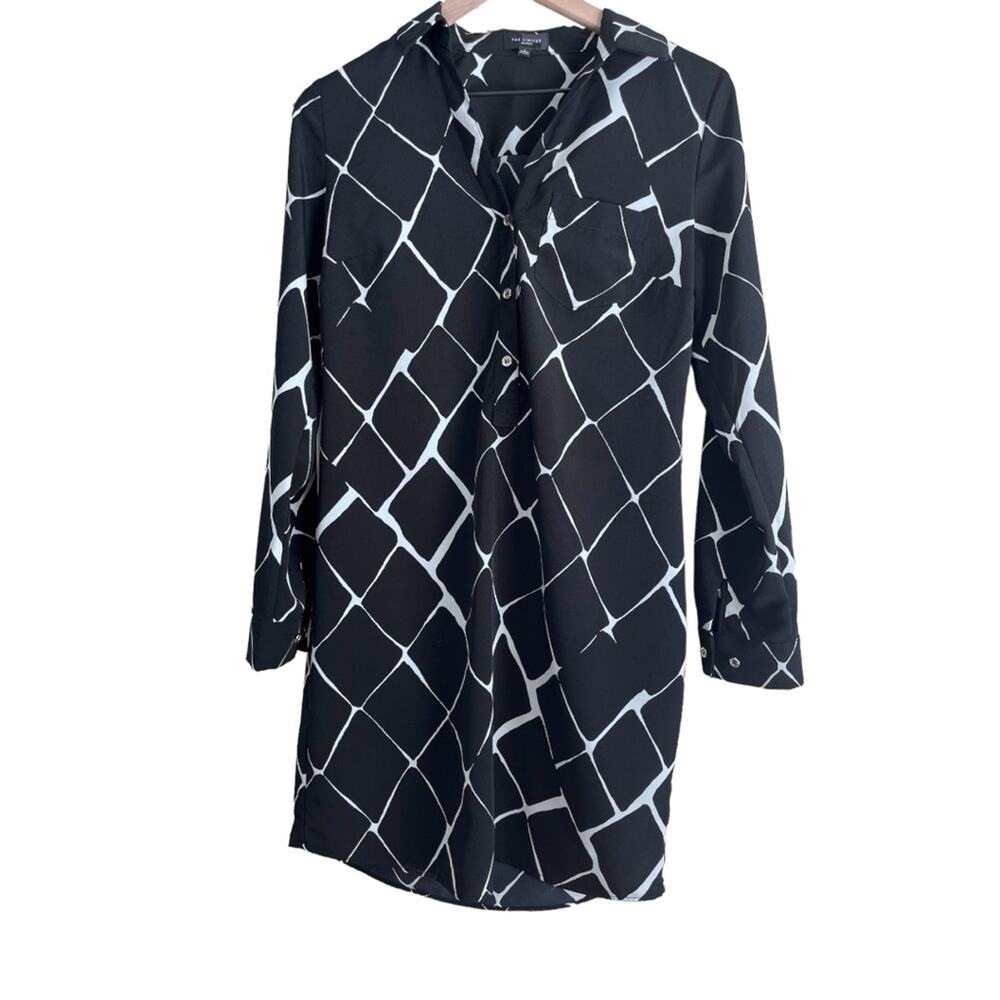 The Limited Black and White Ashton Shirt Dress Size Small